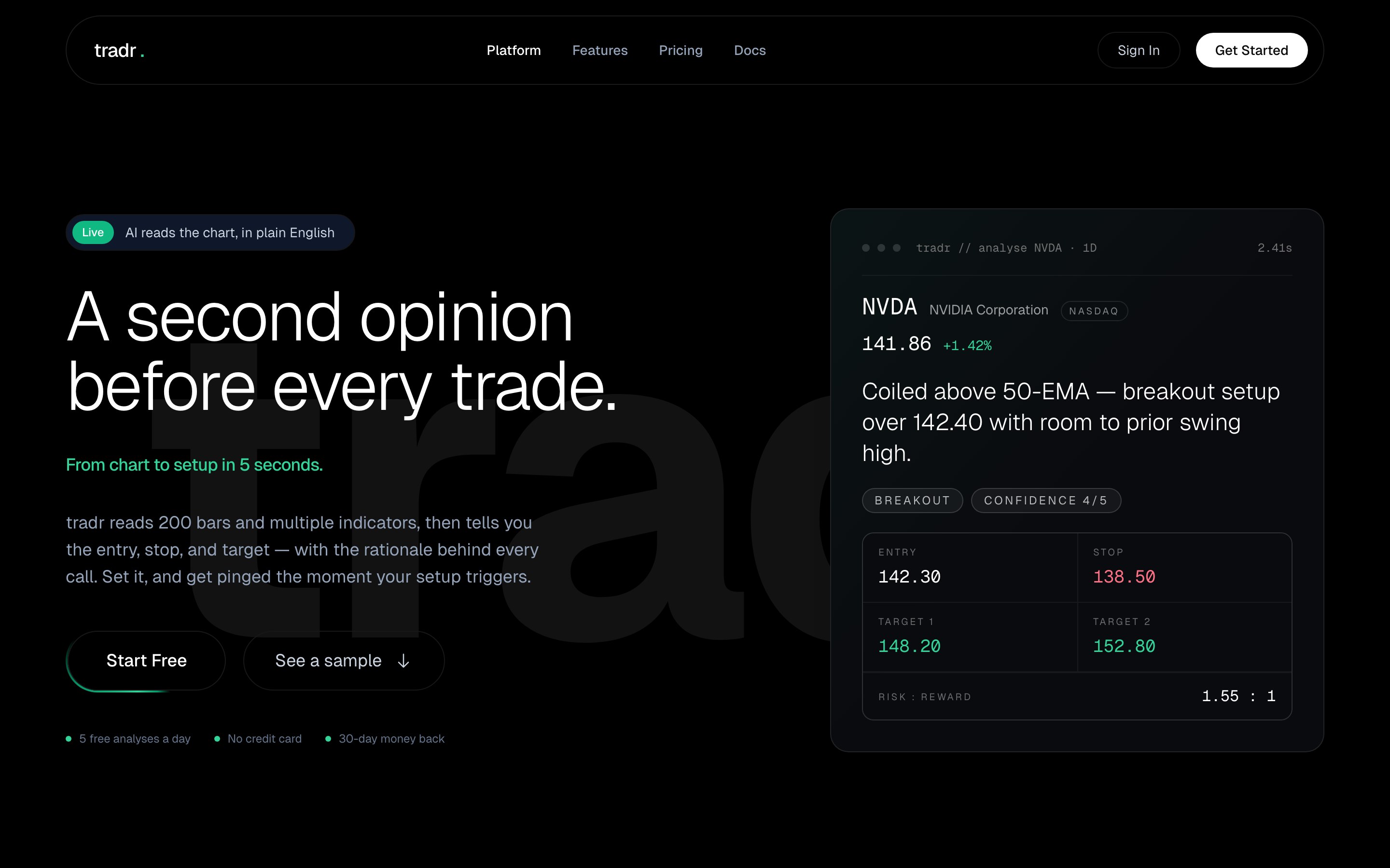 tradr-pro.com — AI chart analyst SaaS